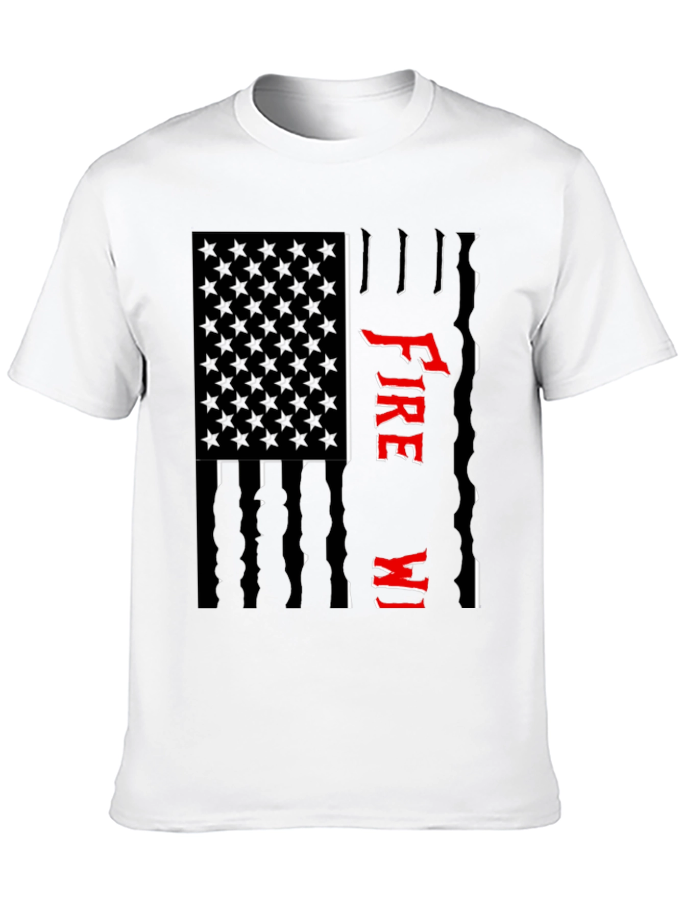 Firefighter USA Flag Graphic Tee - Black