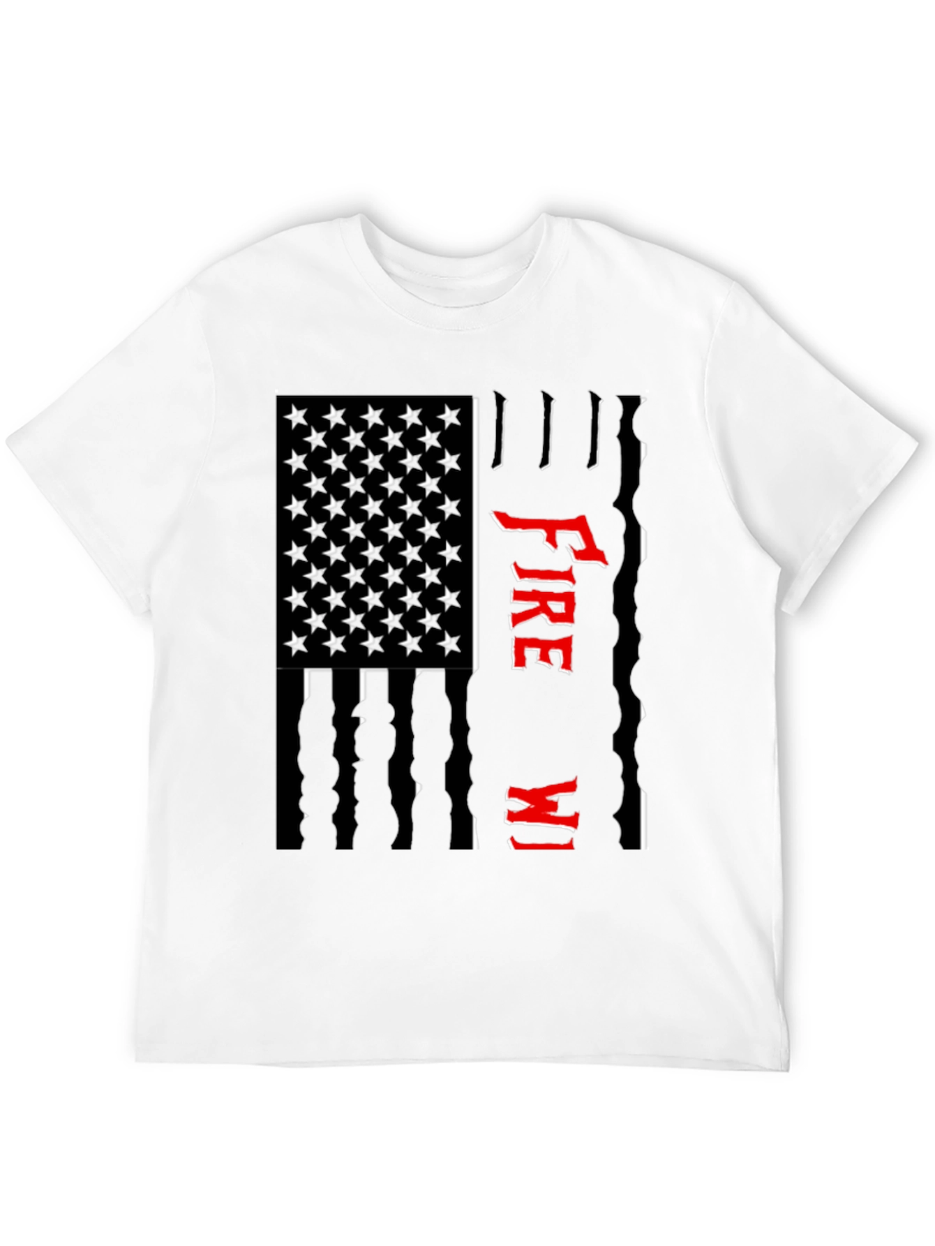 Firefighter USA Flag Graphic Tee - Black