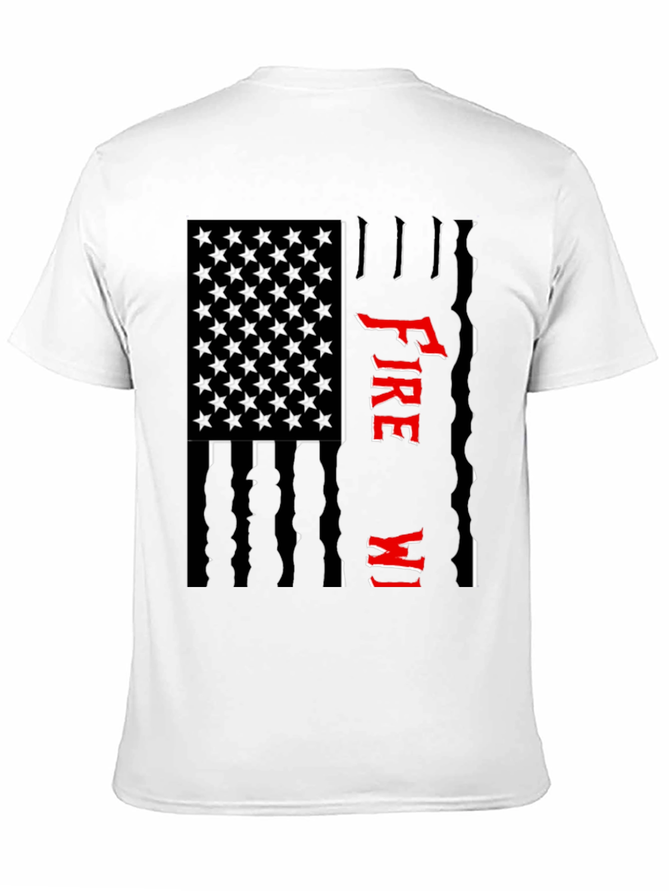 Firefighter USA Flag Graphic Tee - Black