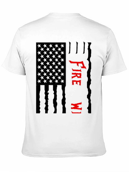 Firefighter USA Flag Graphic Tee - Black