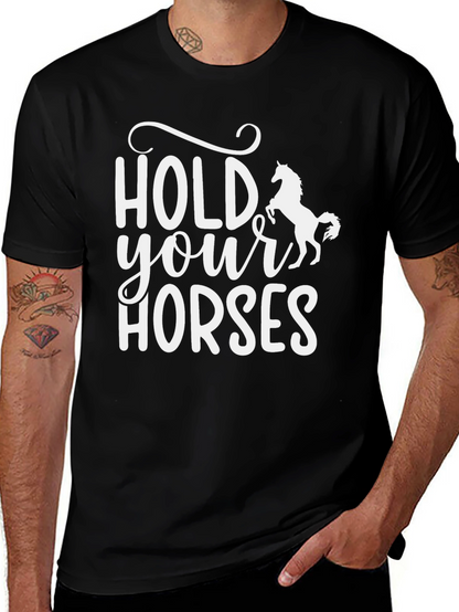 Hold Your Horses Graphic Tee - Black