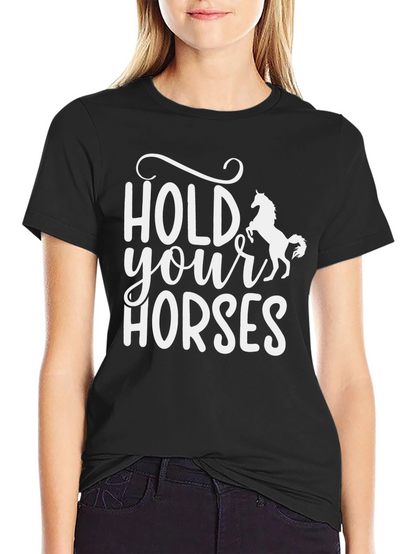 Hold Your Horses Graphic Tee - Black