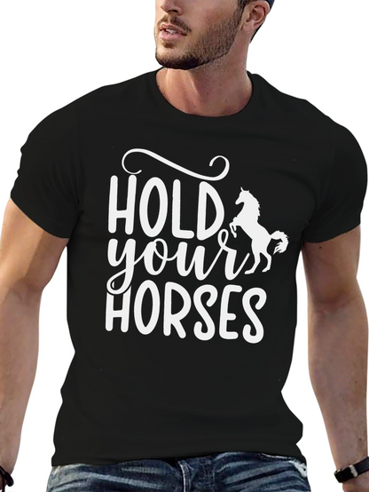 Hold Your Horses Graphic Tee - Black