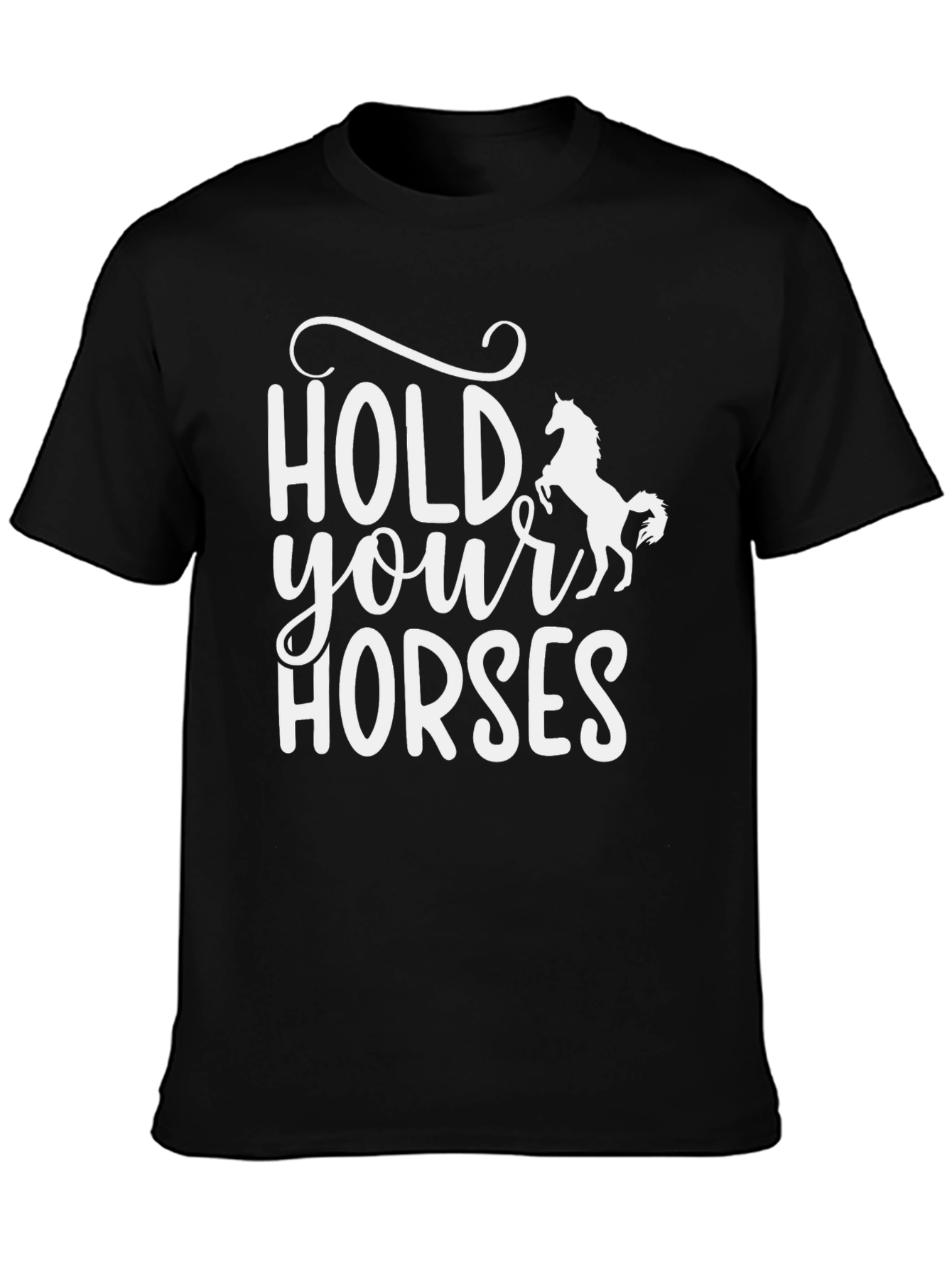 Hold Your Horses Graphic Tee - Black