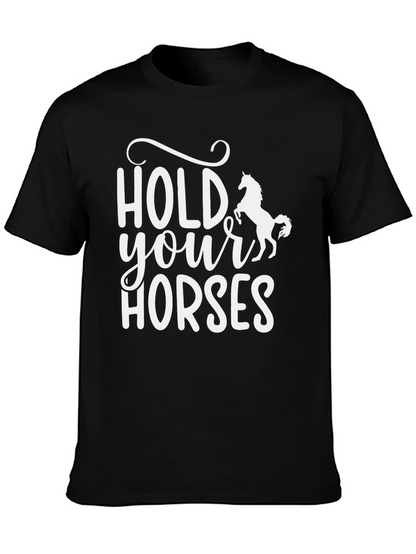 Hold Your Horses Graphic Tee - Black
