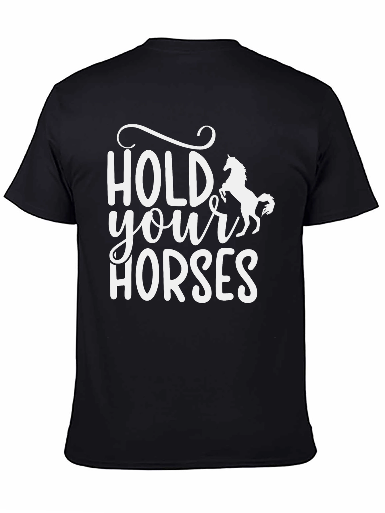 Hold Your Horses Graphic Tee - Black