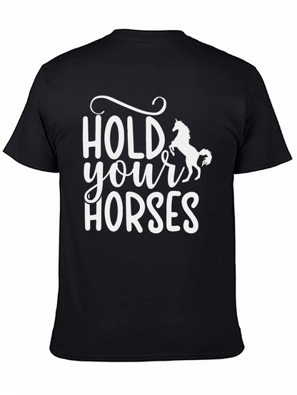 Hold Your Horses Graphic Tee - Black