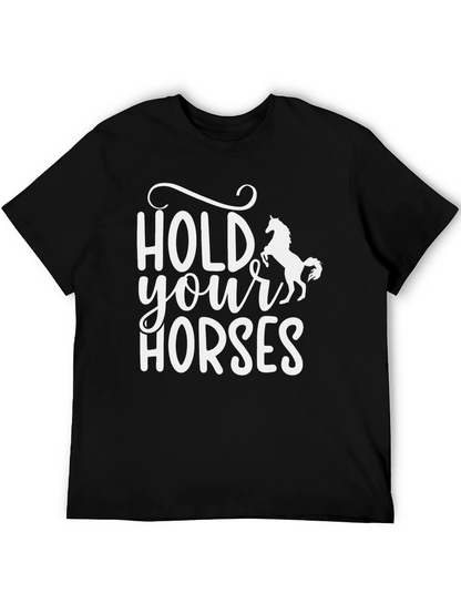 Hold Your Horses Graphic Tee - Black