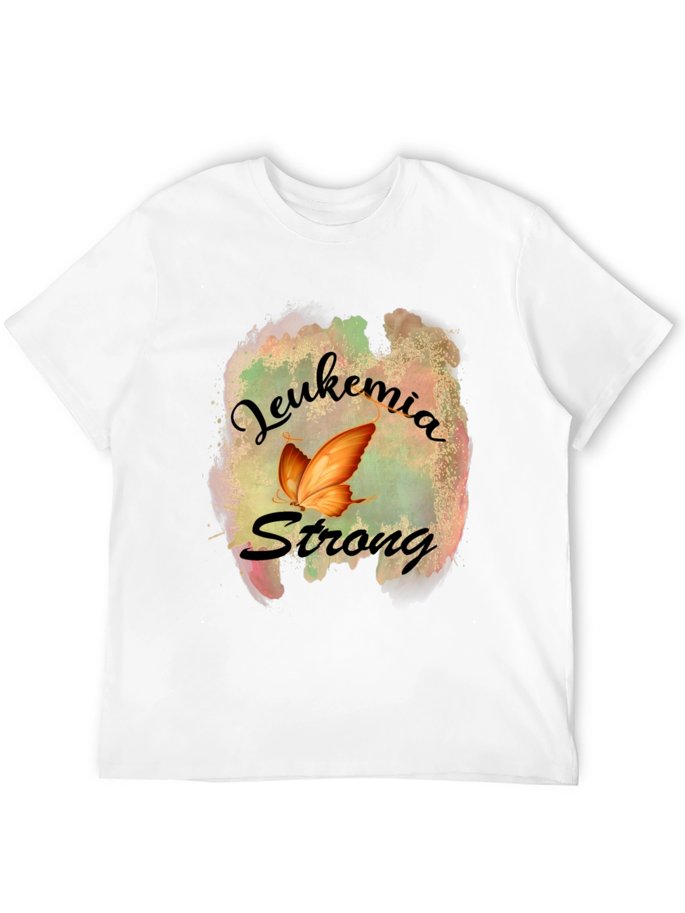Leukemia Strong T-Shirt Butterfly Design