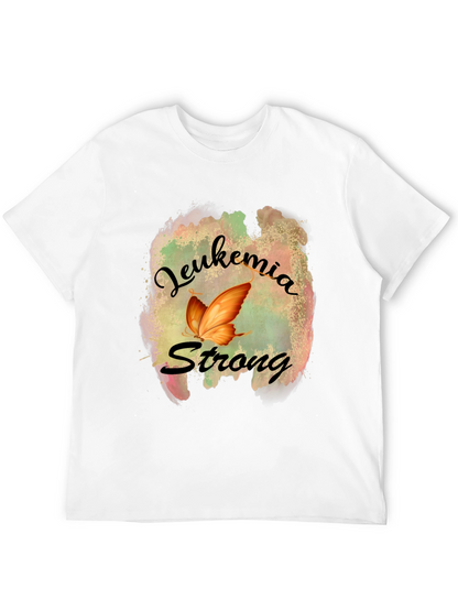Leukemia Strong T-Shirt Butterfly Design