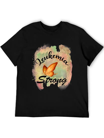 Leukemia Strong T-Shirt Butterfly Design