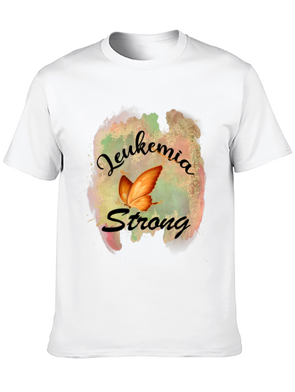 Leukemia Strong T-Shirt Butterfly Design