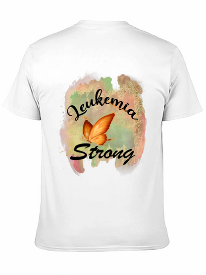 Leukemia Strong T-Shirt Butterfly Design