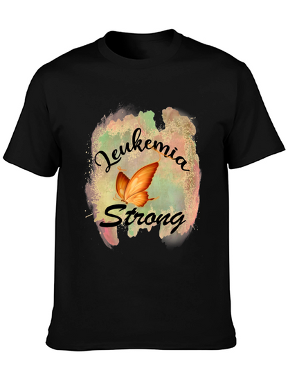 Leukemia Strong T-Shirt Butterfly Design
