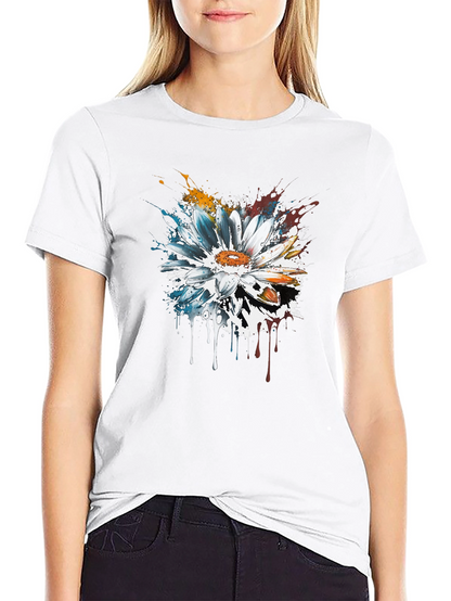 Abstract Flower T-Shirt - Artsy Design