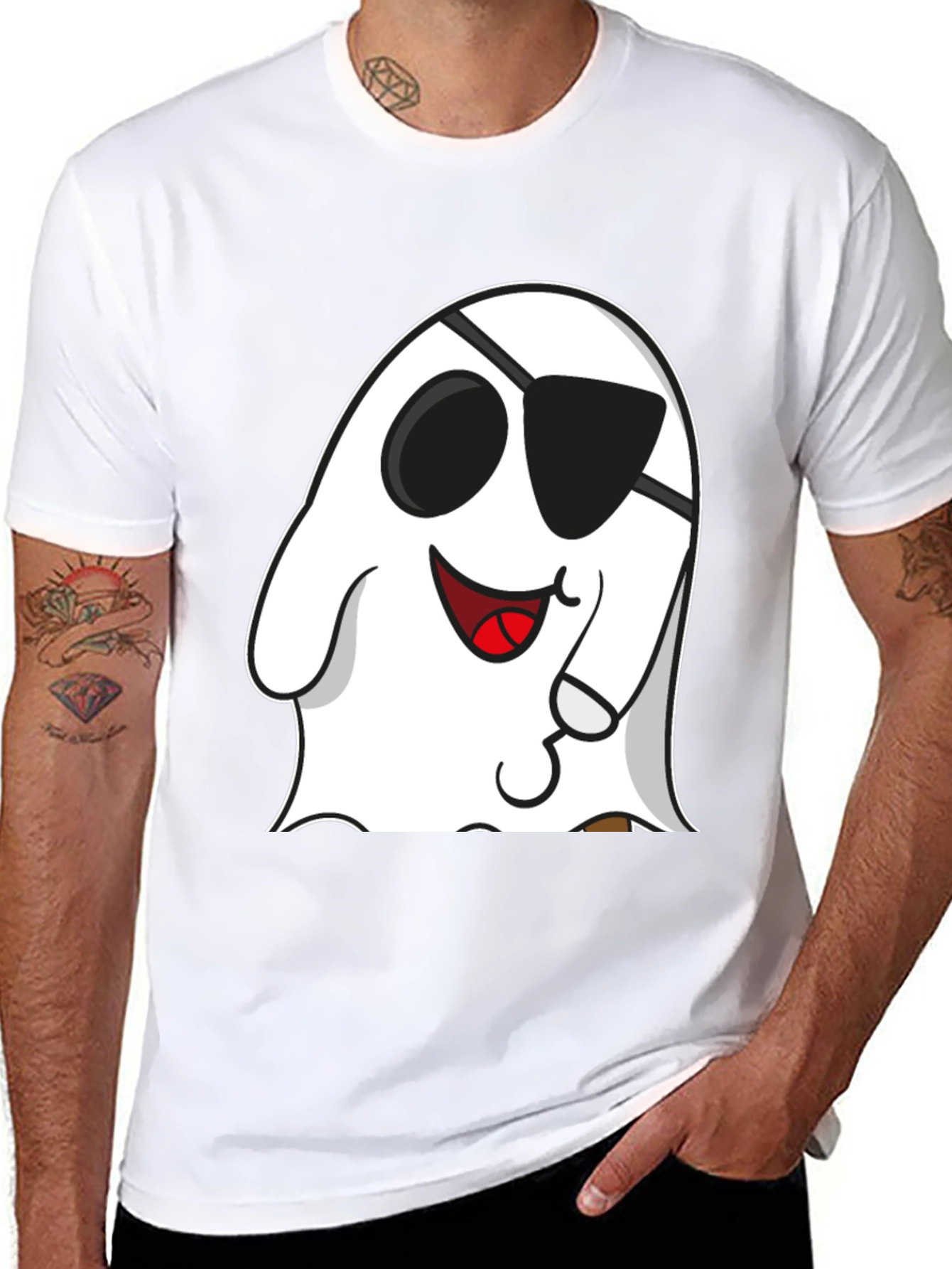 Funny Pirate Ghost Graphic T-Shirt