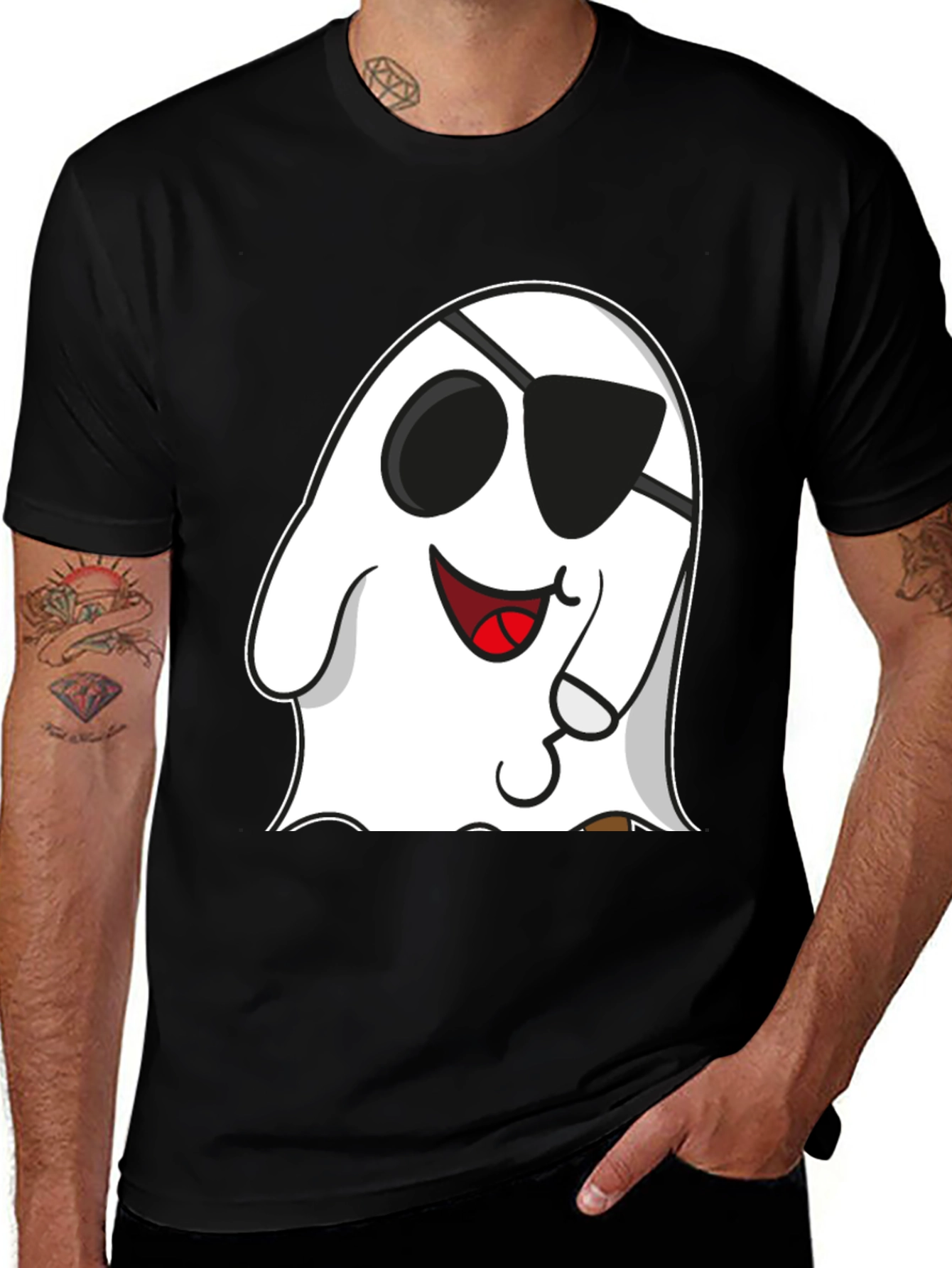Funny Pirate Ghost Graphic T-Shirt
