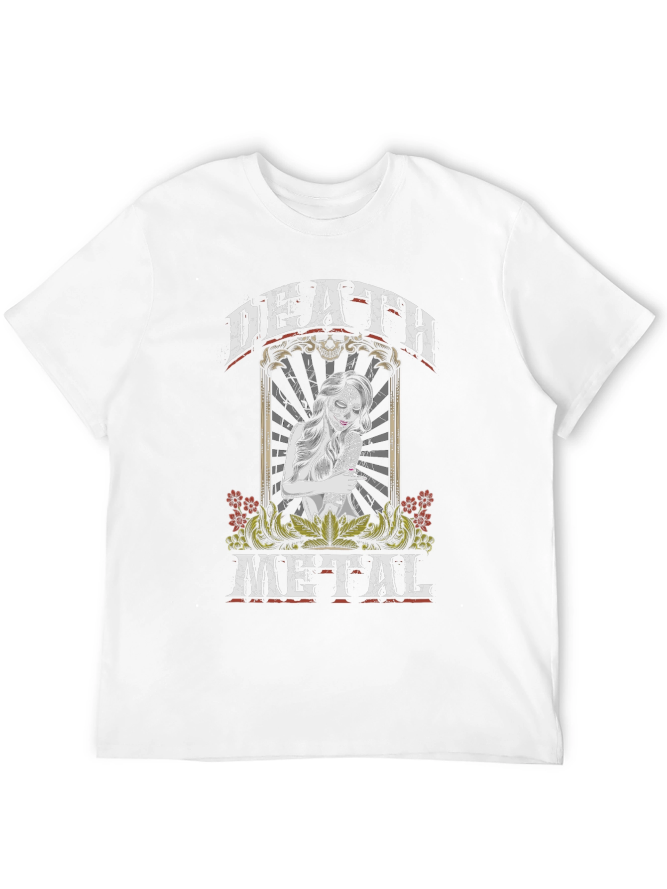 Death Metal Sugar Skull Graphic T-Shirt