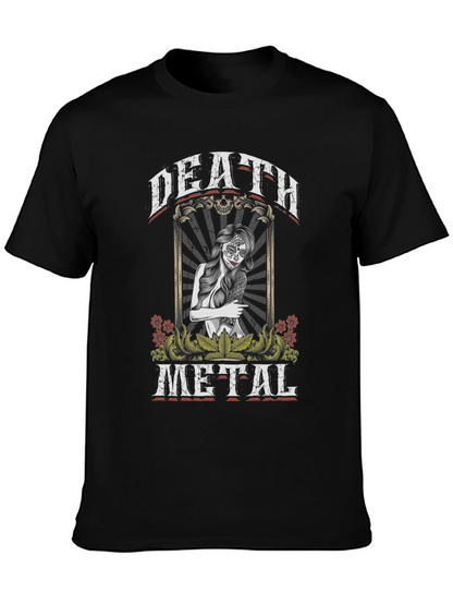 Death Metal Sugar Skull Graphic T-Shirt