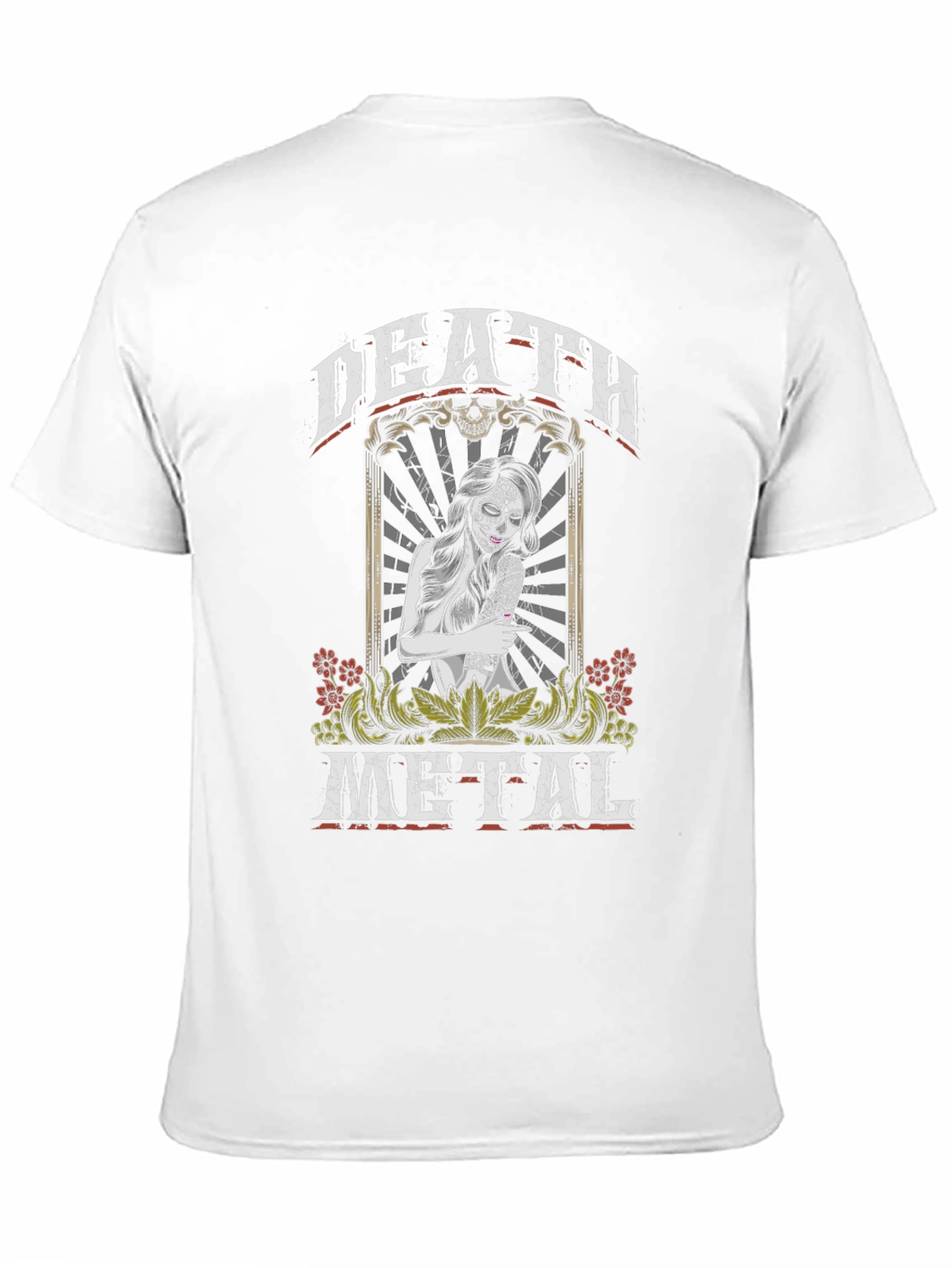 Death Metal Sugar Skull Graphic T-Shirt