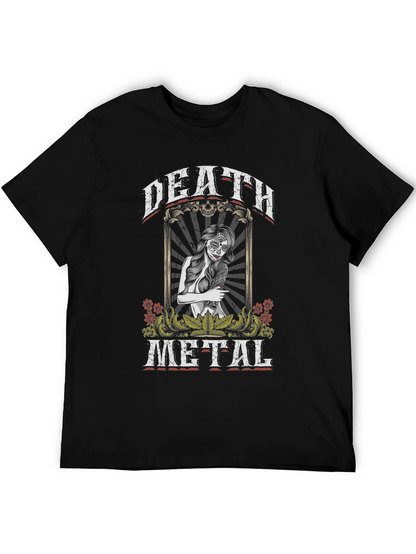 Death Metal Sugar Skull Graphic T-Shirt