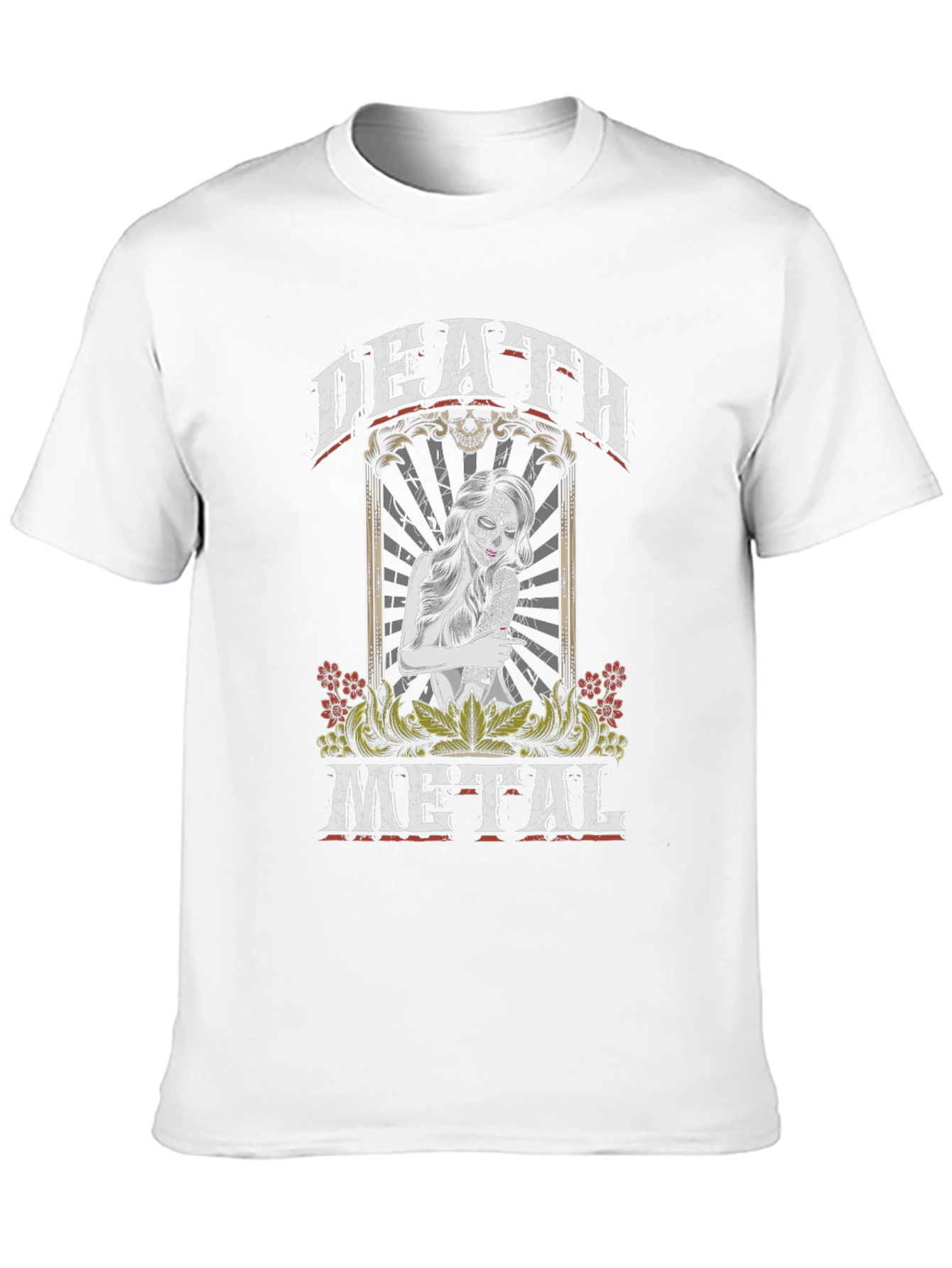 Death Metal Sugar Skull Graphic T-Shirt