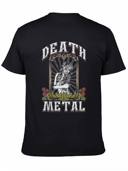 Death Metal Sugar Skull Graphic T-Shirt