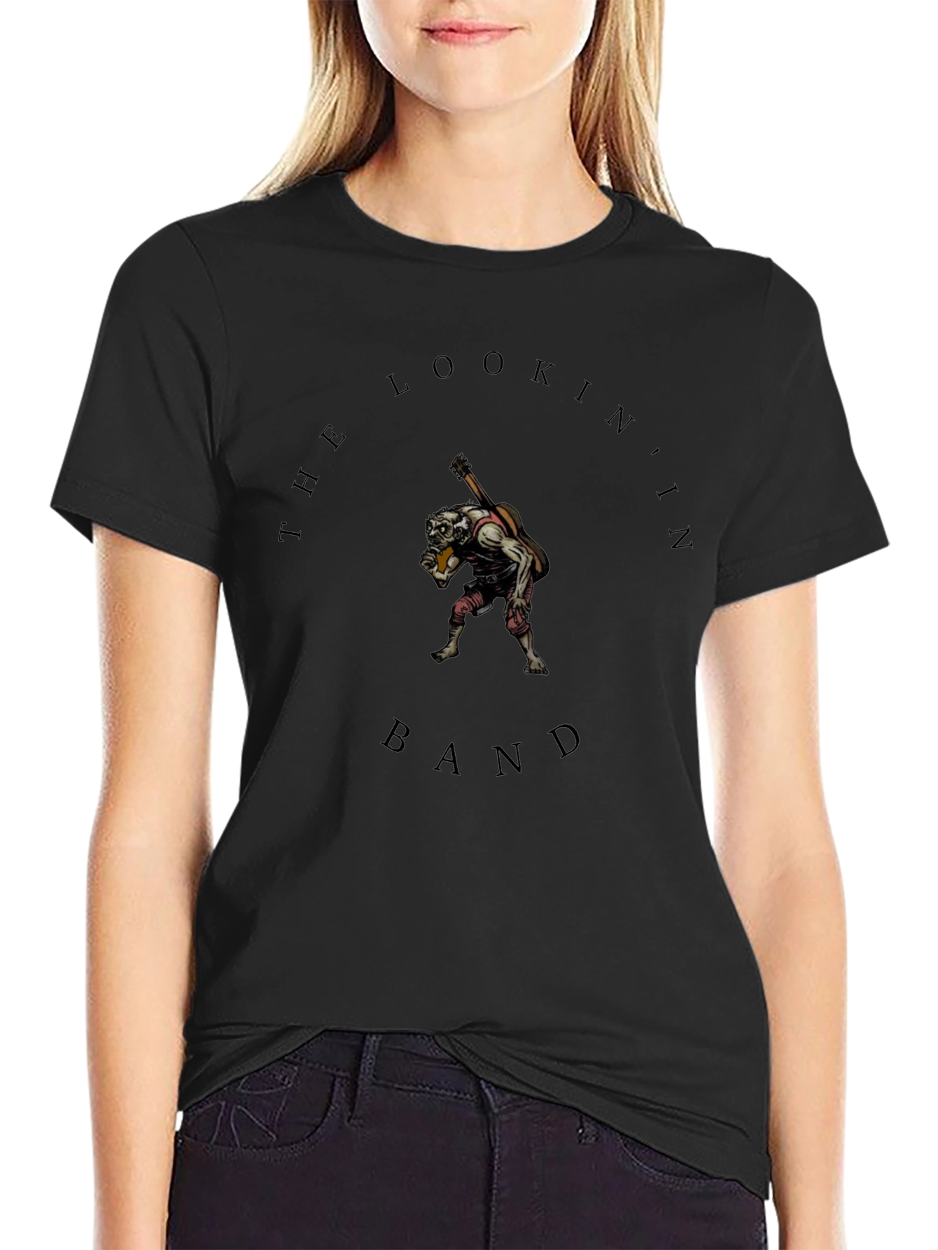 The Lookin In Band T-Shirt - Black Crew Neck