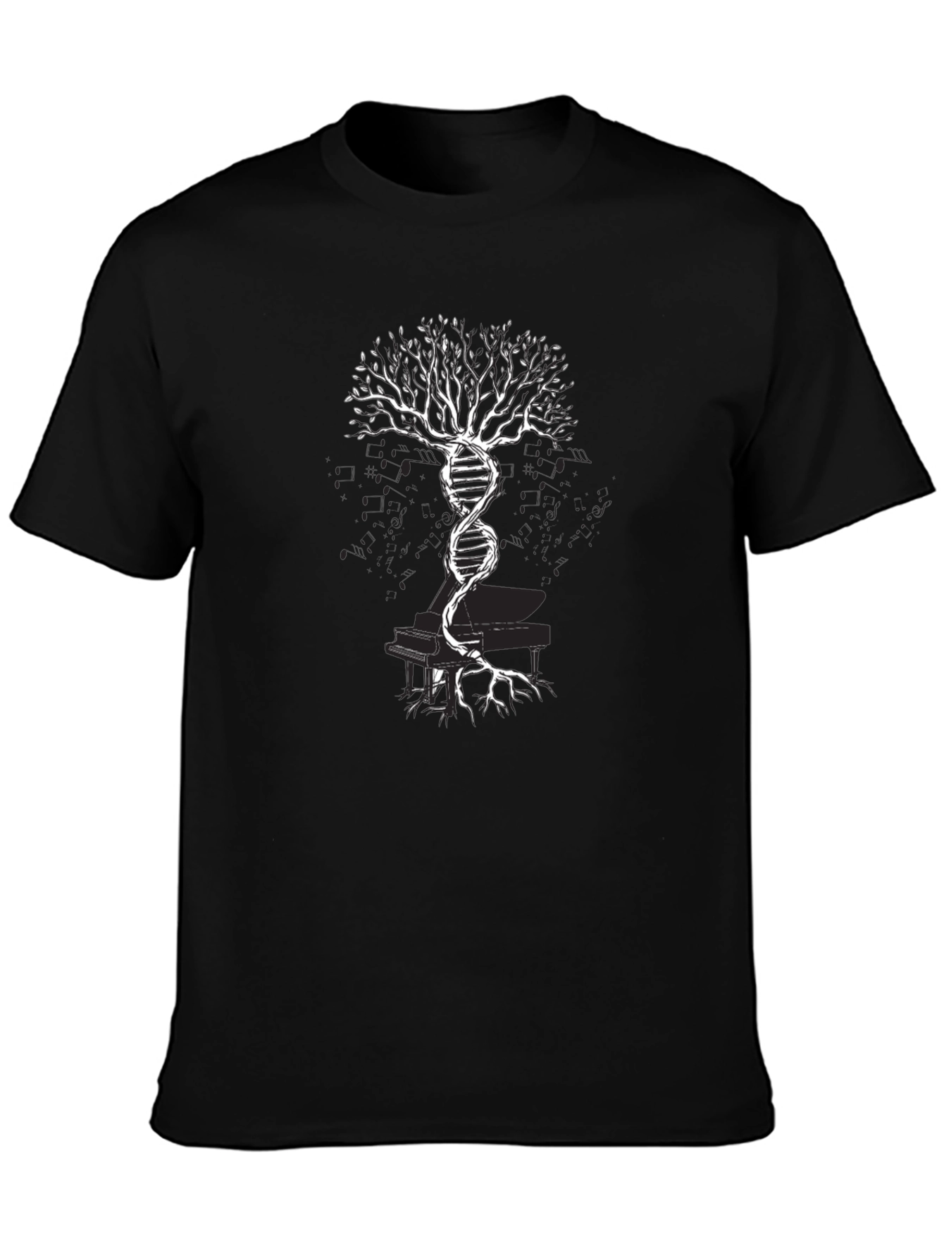 DNA Tree Piano T-Shirt - Music & Science Fusion