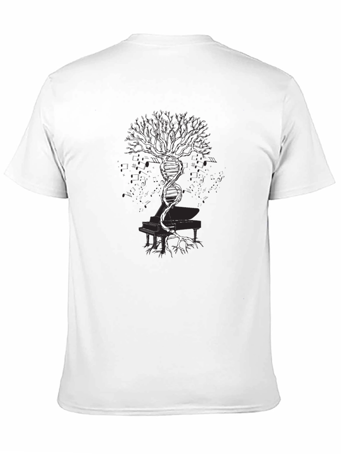 DNA Tree Piano T-Shirt - Music & Science Fusion