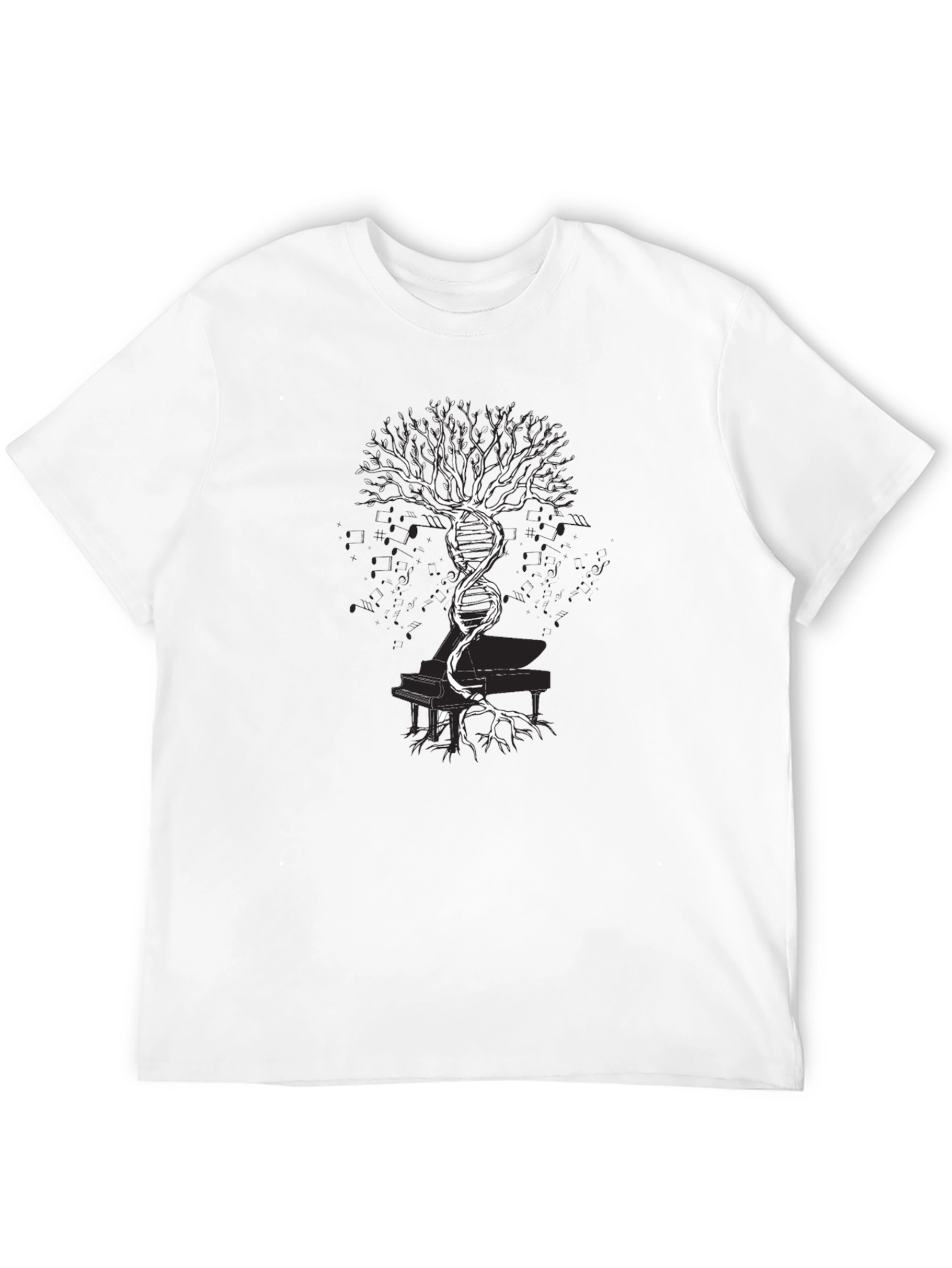 DNA Tree Piano T-Shirt - Music & Science Fusion