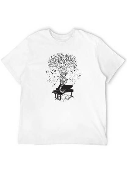 DNA Tree Piano T-Shirt - Music & Science Fusion