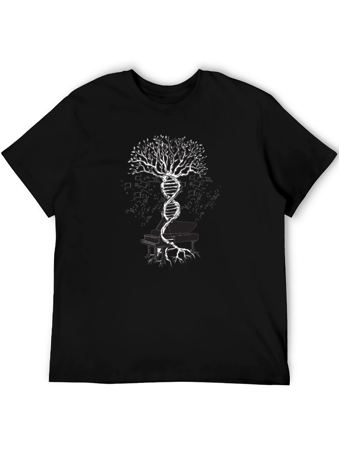 DNA Tree Piano T-Shirt - Music & Science Fusion