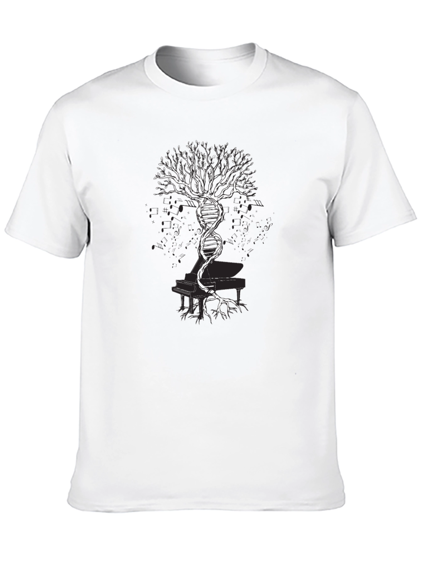 DNA Tree Piano T-Shirt - Music & Science Fusion