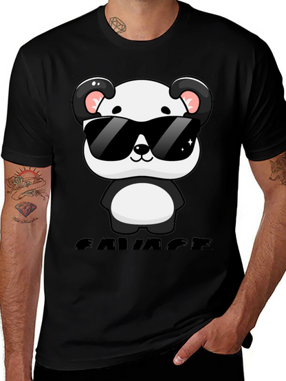 Savage Panda Graphic T-Shirt - Cool Casual Wear