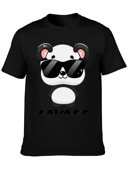 Savage Panda Graphic T-Shirt - Cool Casual Wear