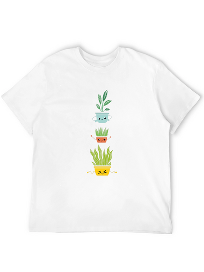 Cute Plant Pot T-Shirt - Black Cotton Tee