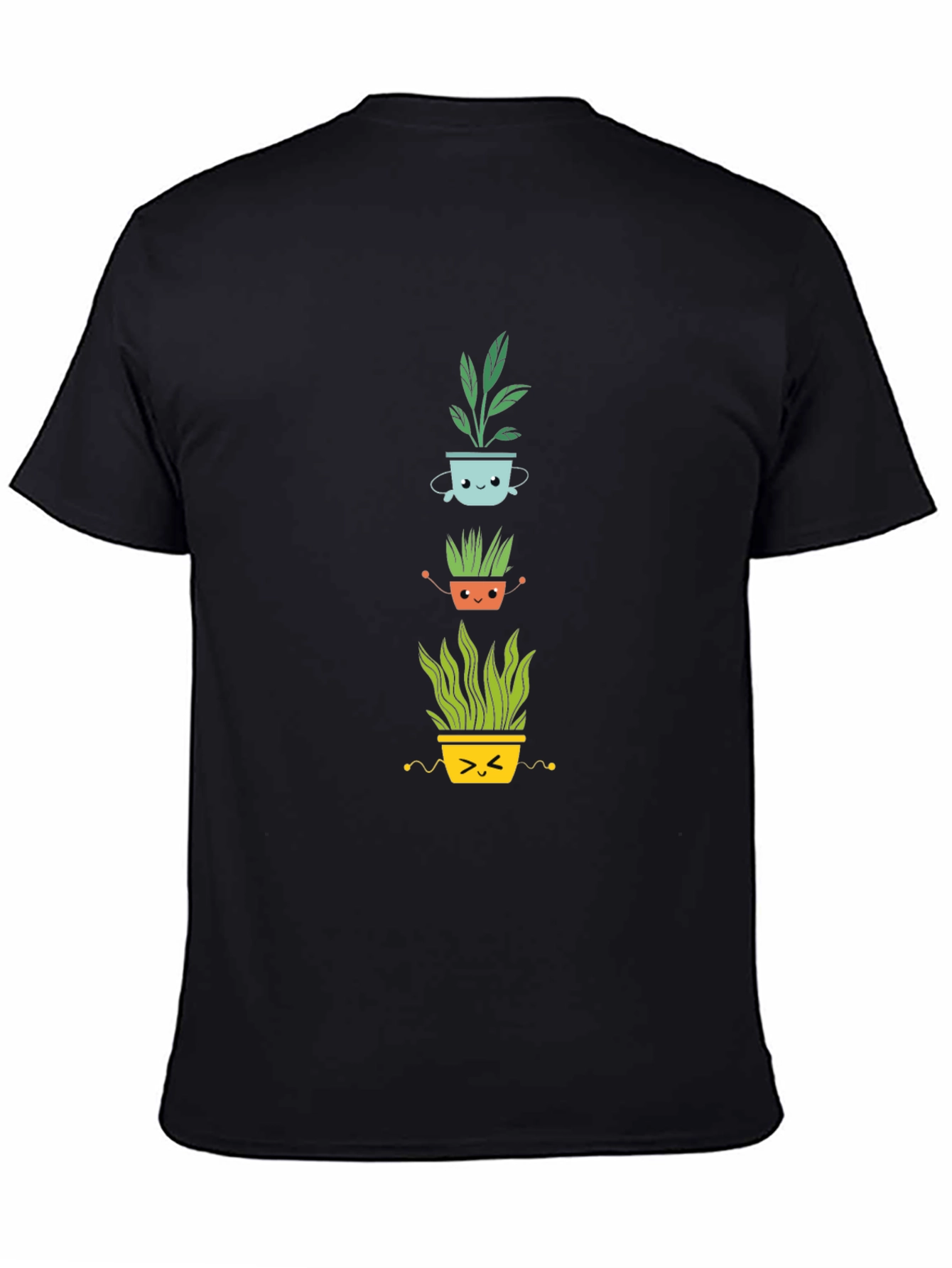 Cute Plant Pot T-Shirt - Black Cotton Tee