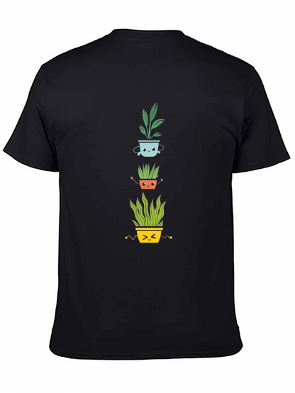 Cute Plant Pot T-Shirt - Black Cotton Tee