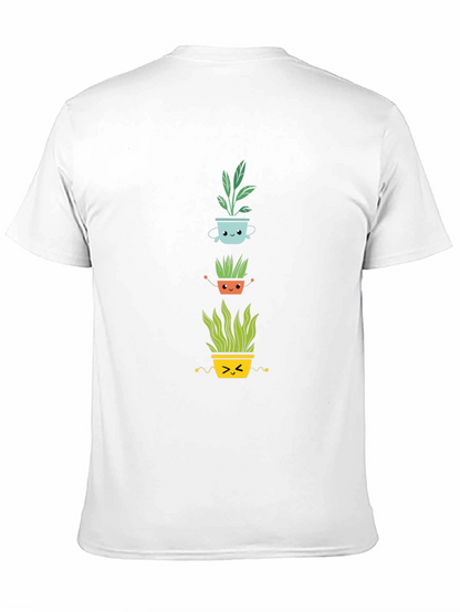 Cute Plant Pot T-Shirt - Black Cotton Tee