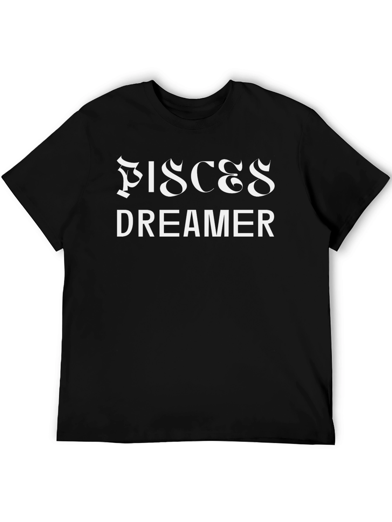 Pisces Dreamer Black Graphic Tee - Zodiac Sign T-Shirt