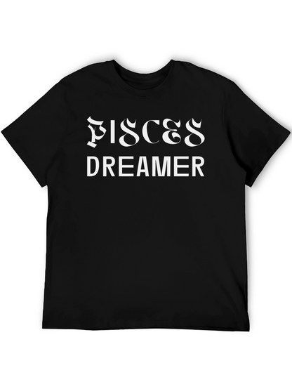 Pisces Dreamer Black Graphic Tee - Zodiac Sign T-Shirt