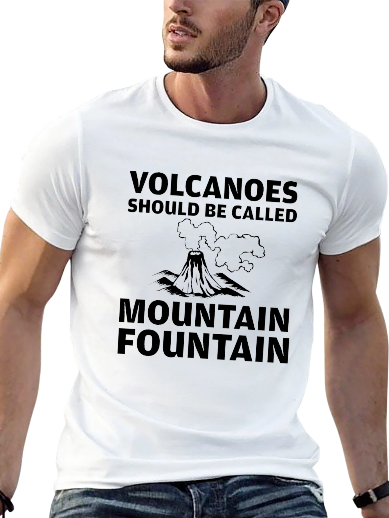 Volcano Mountain Fountain T-Shirt Funny Graphic Tee