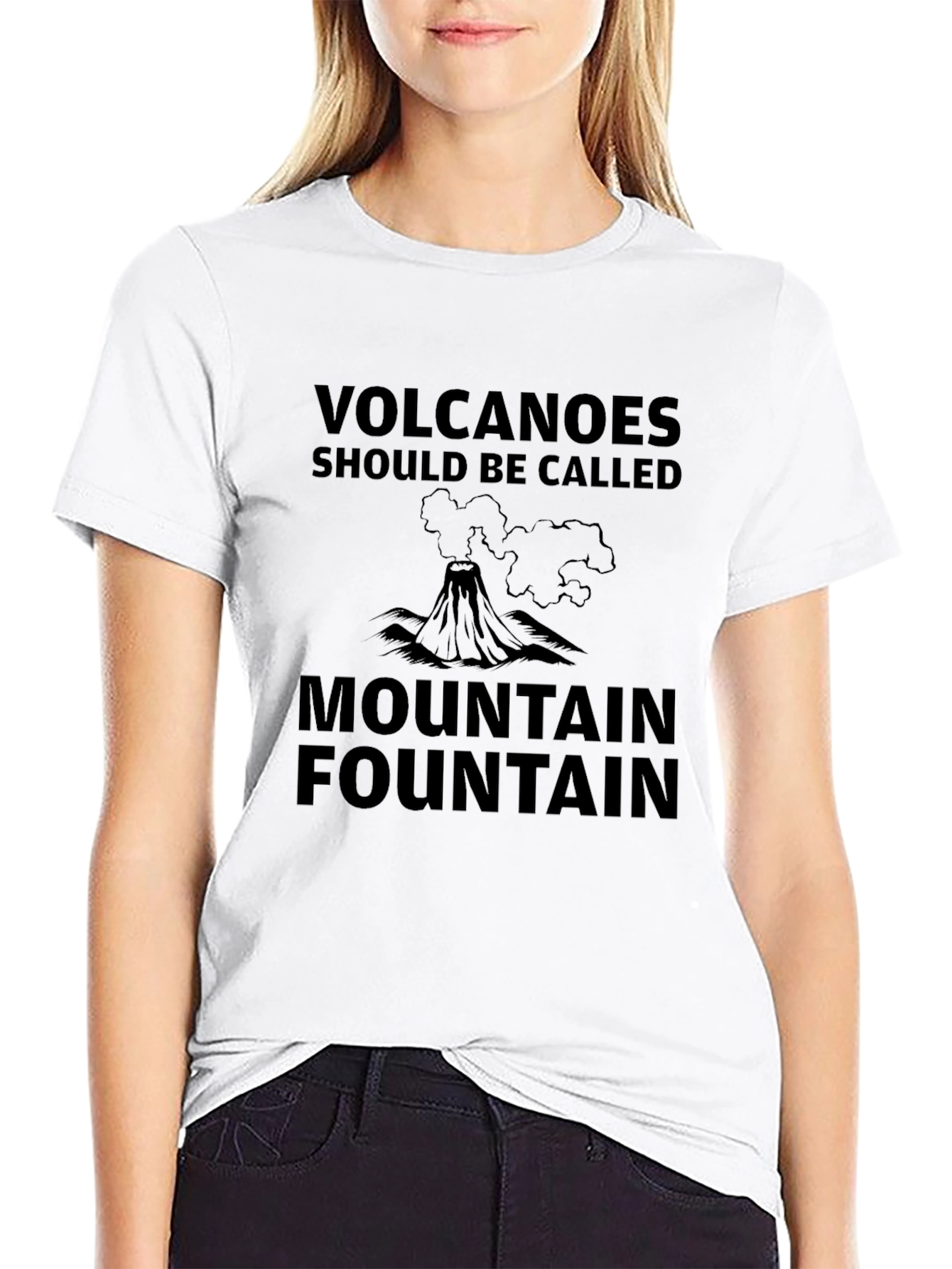 Volcano Mountain Fountain T-Shirt Funny Graphic Tee
