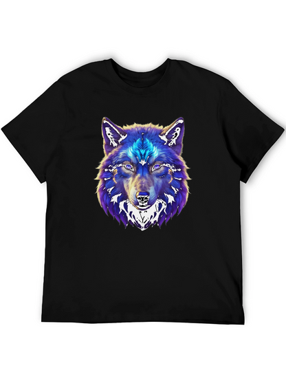 Wolf Graphic Print Black T-Shirt