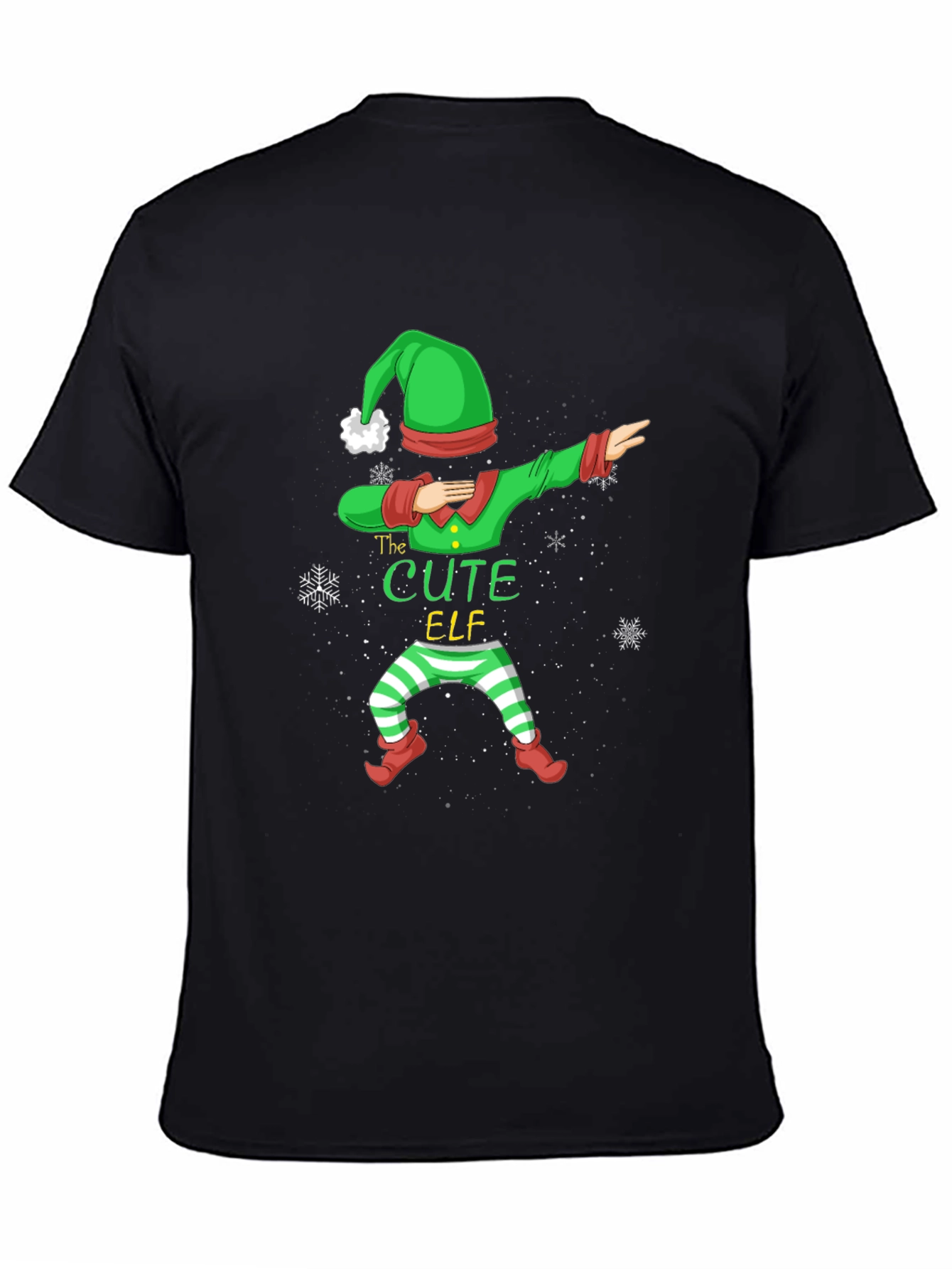 Cute Elf Dabbing Graphic Tee - Holiday Fun