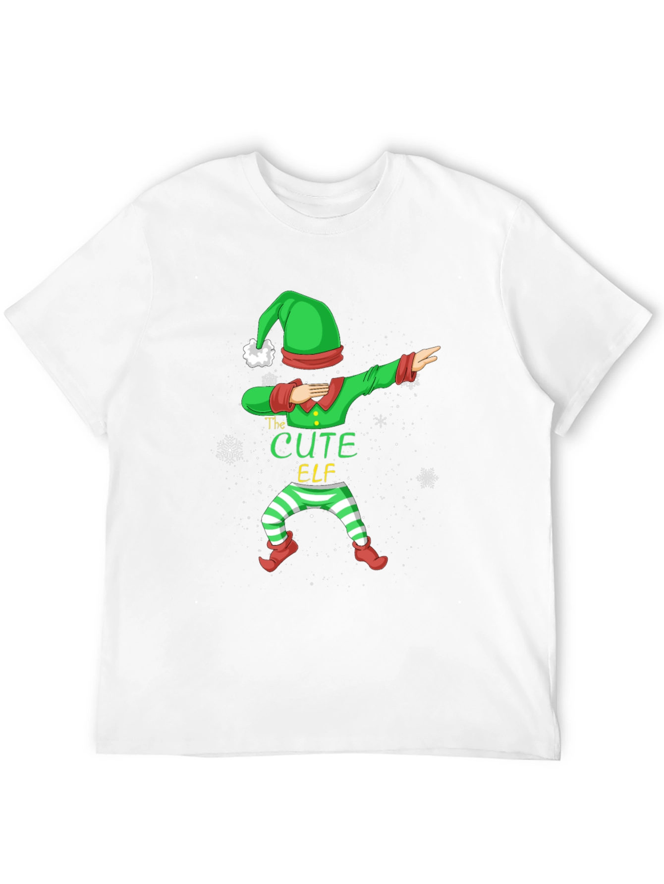 Cute Elf Dabbing Graphic Tee - Holiday Fun