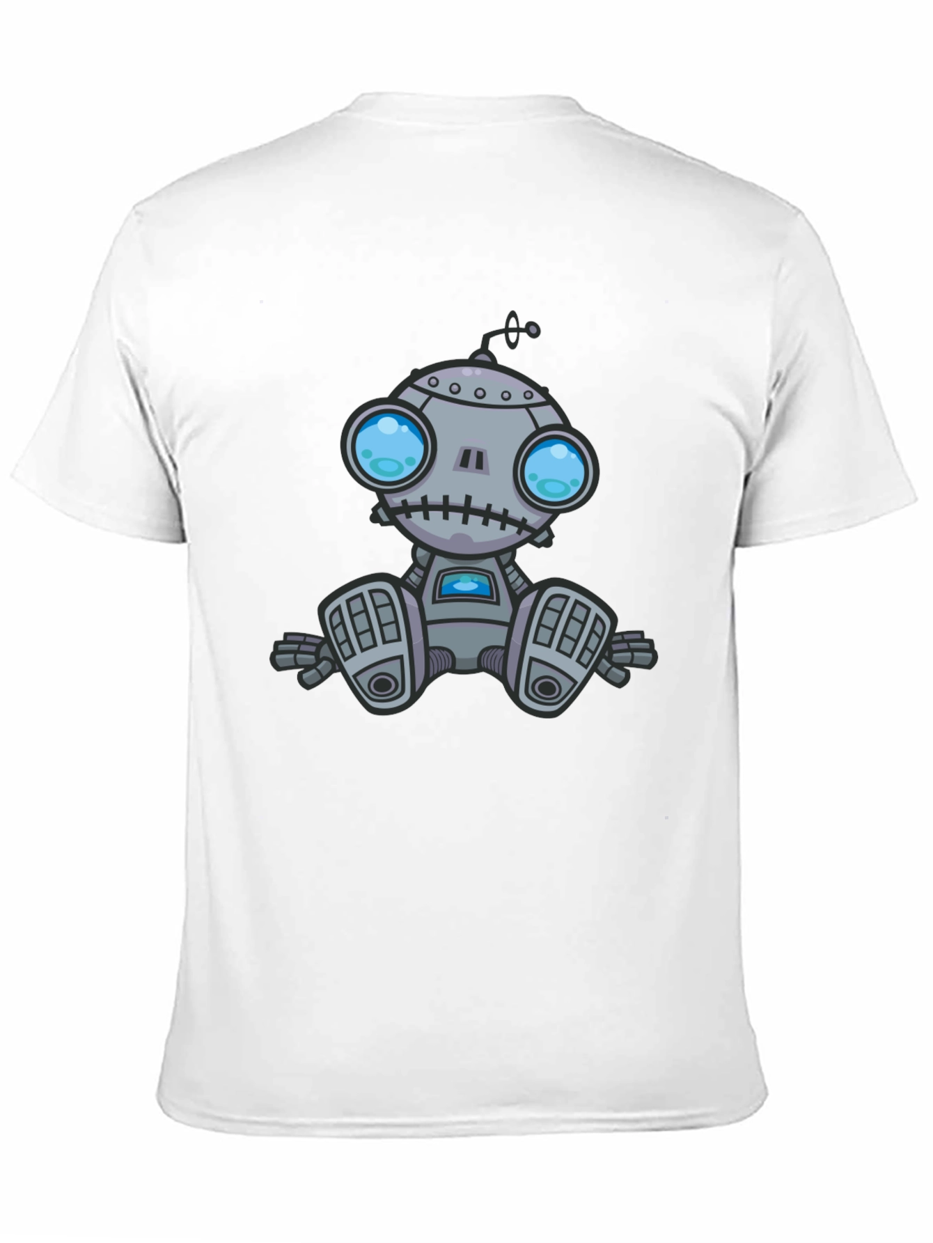Robot Graphic Print Black T-Shirt