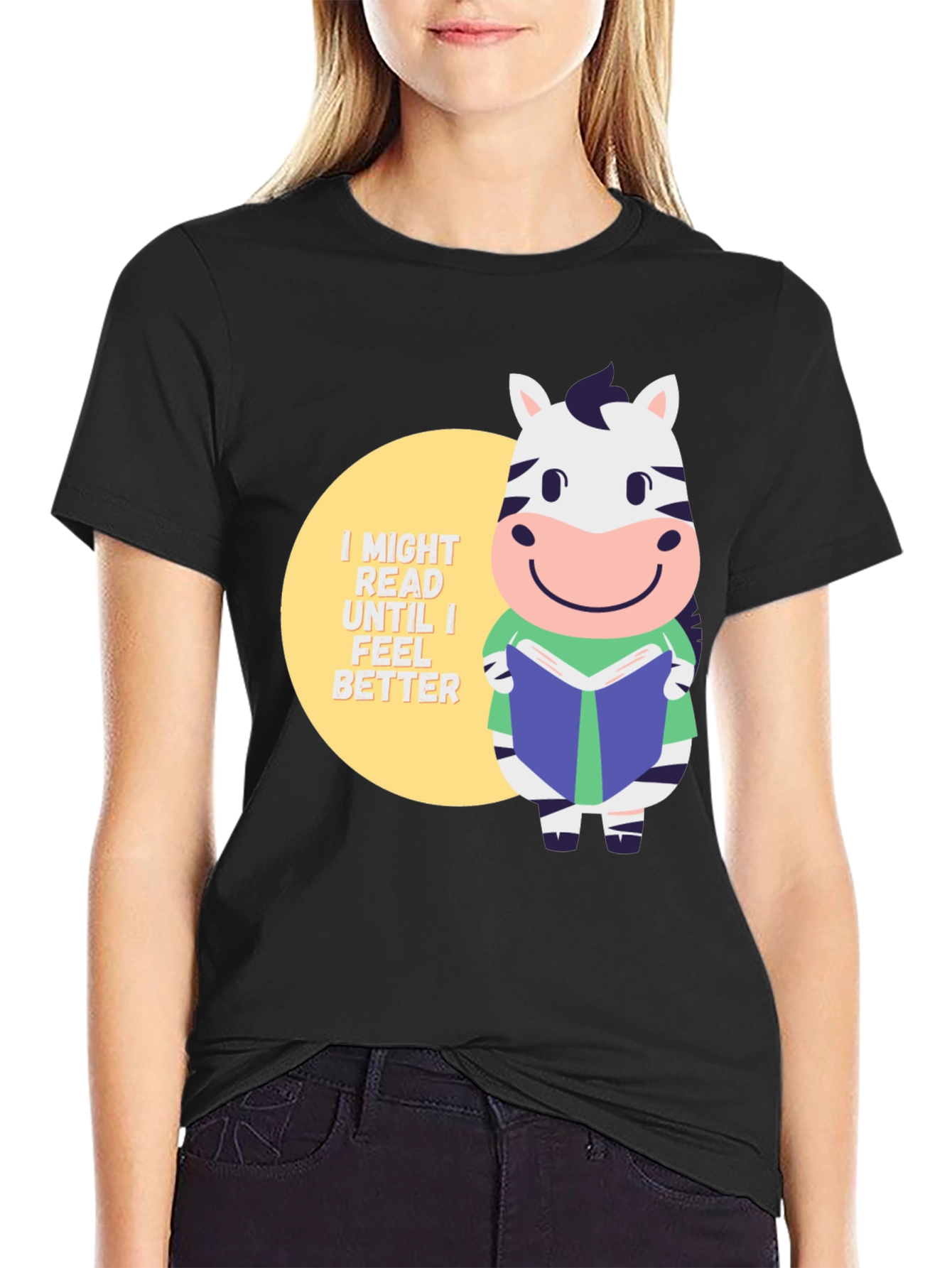 Zebra Reading Book T-Shirt