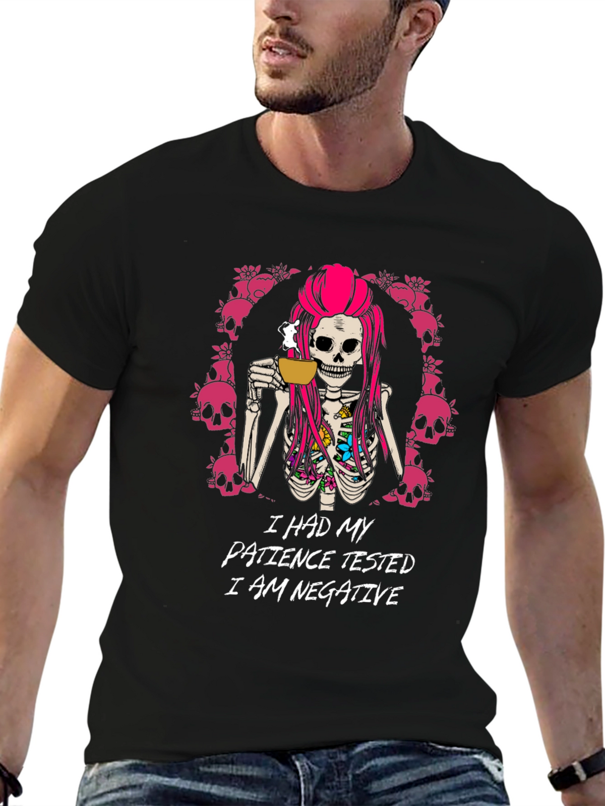 I Had My Patience Tested Skeleton Graphic Tee